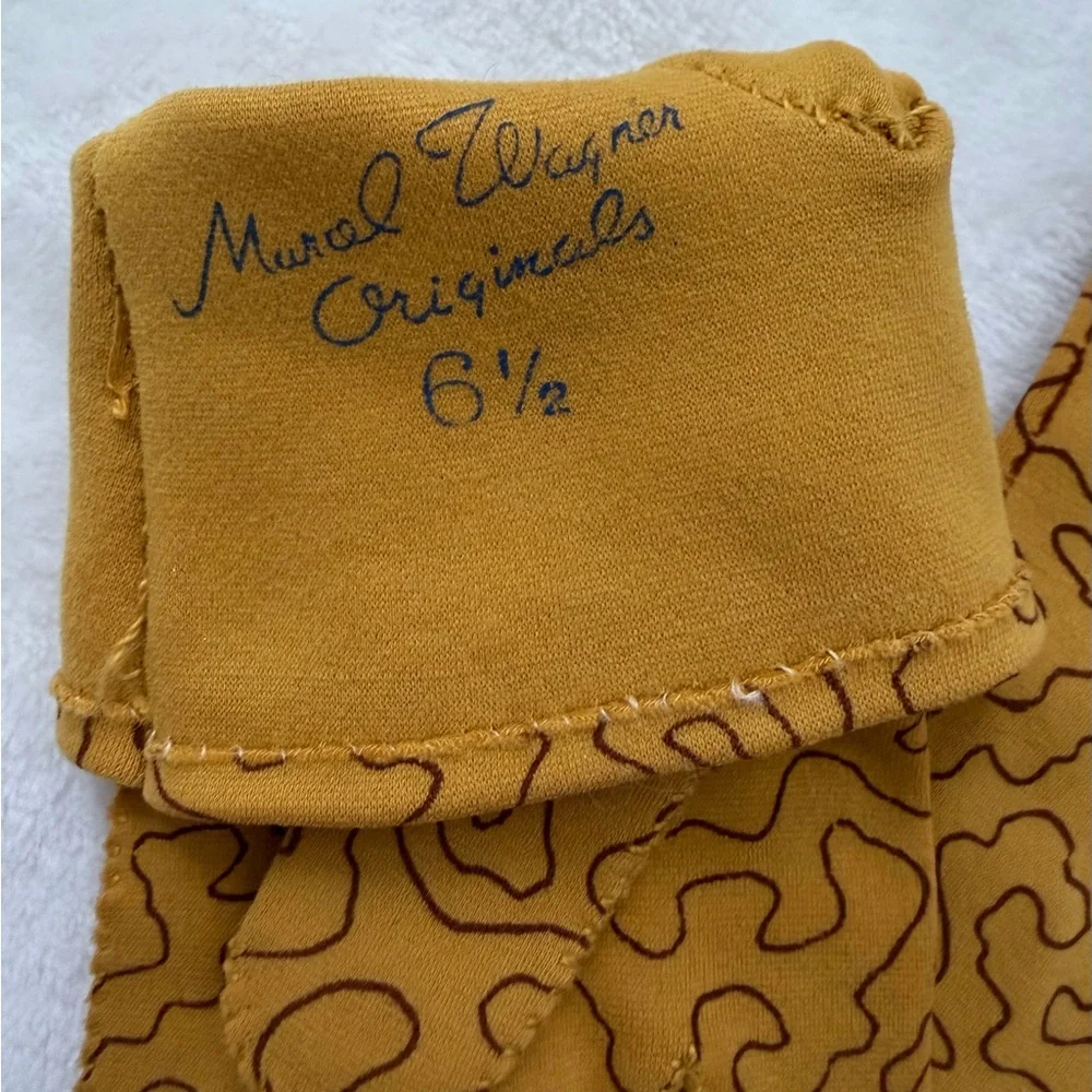 Marcel Wagner Originals Ochre Size Small 6 1/2 Gloves Fitted Abstract MCM 60’s